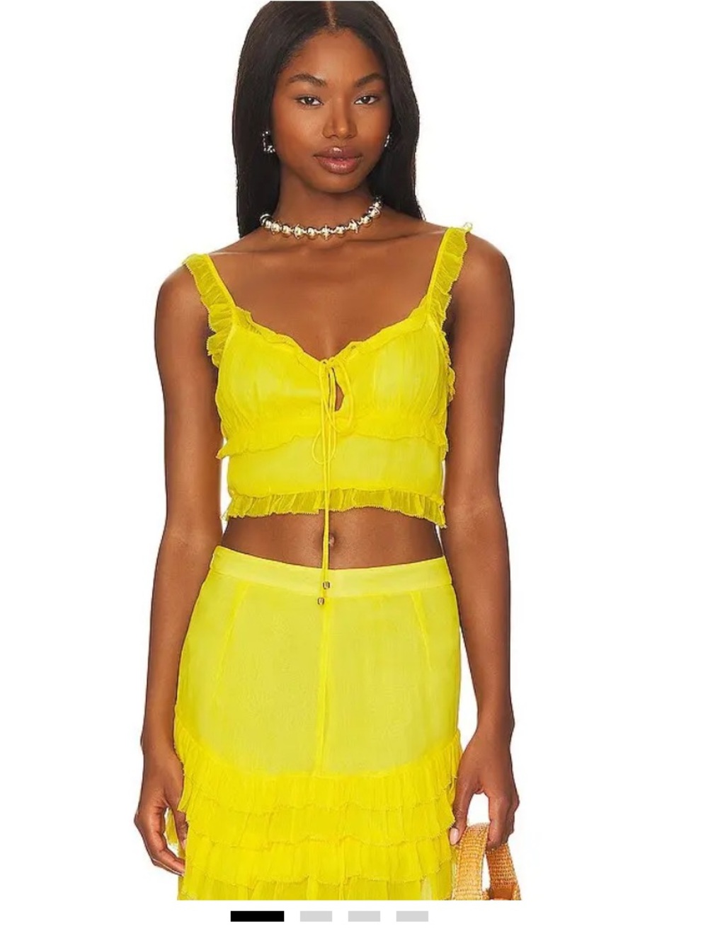 Hansel + Gretel gathered top and bottom in canary - bought on revolve - SIZE S